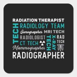 Radiology Tech Radiation Therapist Xray Tech Quadratischer Aufkleber