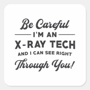 Radiology Tech Radiologist Ich bin ein Röntgenfors Quadratischer Aufkleber