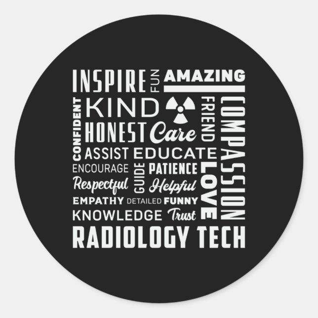 Radiology Tech Technologist Krass Tech X-Ray Techs Runder Aufkleber (Vorderseite)