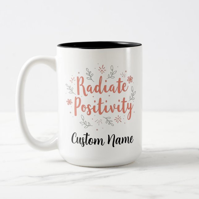 Radiopositive Radioaktivität Floral Sunray Persona Zweifarbige Tasse (Links)