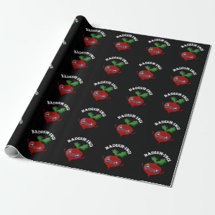 Radish-ing Funny Veggie Radish Pun Dark BG Geschenkpapier