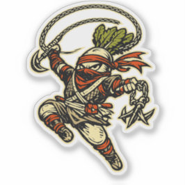 Radish Raider — Funny Daikon Ninja Scout Vintage  Aufkleber