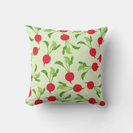 Radish Red Green Pattern Kissen