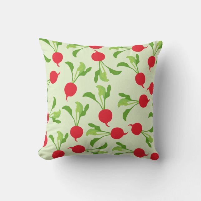 Radish Red Green Pattern Kissen (Vorderseite)