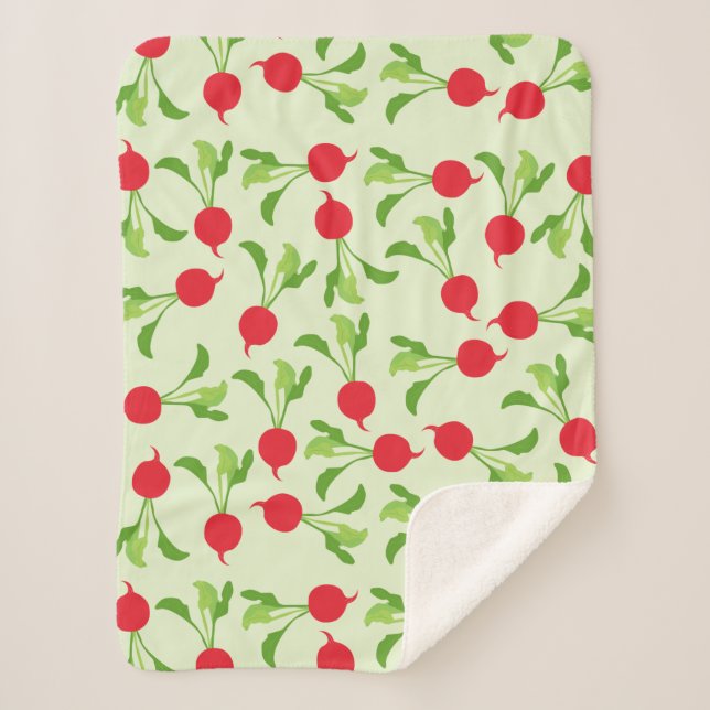 Radish Red Green Pattern Sherpadecke (Vorderseite)