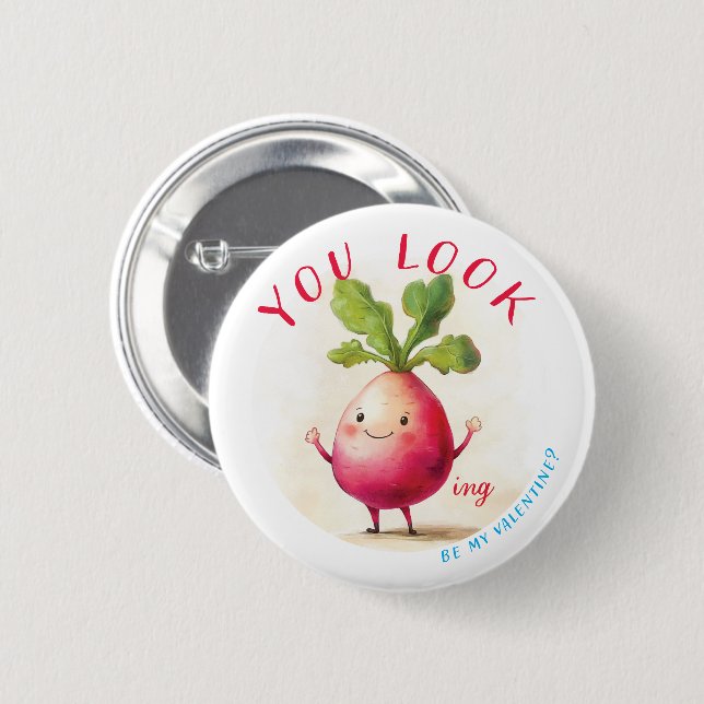 Radish Valentine Shy Button (Vorne & Hinten)