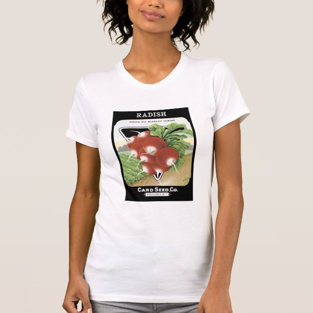Radish White Tip Card Seed Co T-Shirt (Vorderseite)