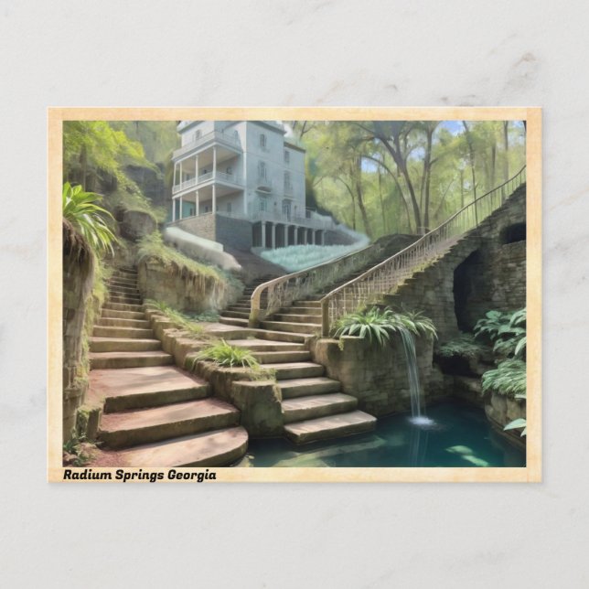 Radium Springs Georgia Vintage Travel Postkarte (Vorderseite)