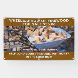 Radkarren aus Brennholz für den Verkauf rustikal a Banner