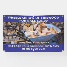 Radkarren aus Brennholz für den Verkauf rustikal a Banner