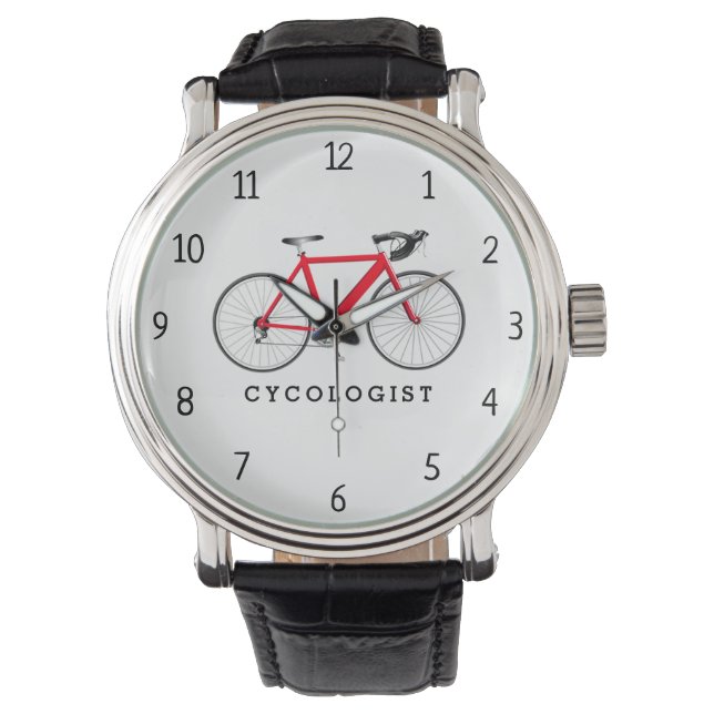 Radkologe Rotes Fahrrad Armbanduhr (Vorderseite)