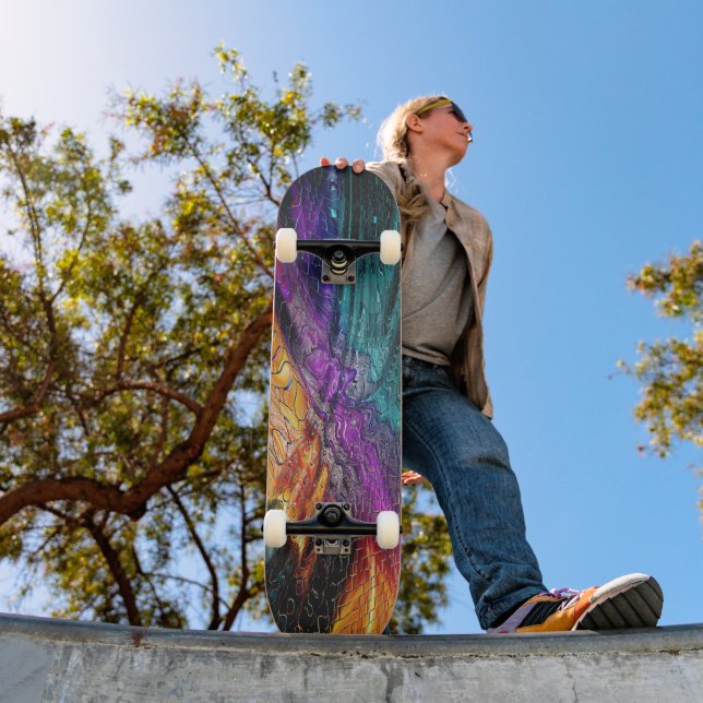 Radkunst - Abstraktes Mosaik Skateboard (Außenbereich 1)