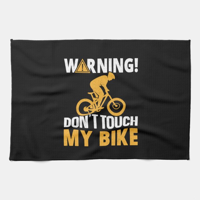 Radkunstwarnung Touch mein Fahrrad nicht Geschirrtuch (Horizontal)