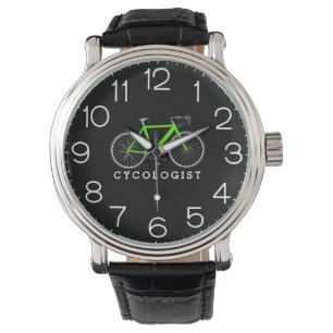 Radologe Green Bicycle on Black Armbanduhr