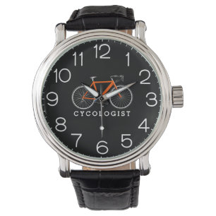 Radologe Orange Bicycle on Black Armbanduhr