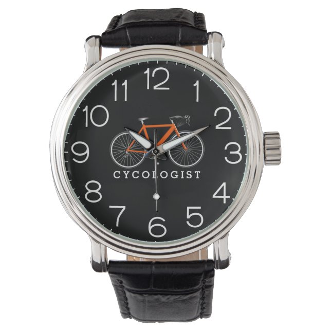Radologe Orange Bicycle on Black Armbanduhr (Vorderseite)