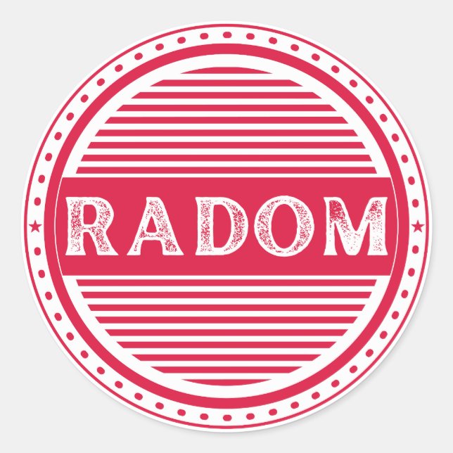 Radom City Pride Emblem – Polish Identity Runder Aufkleber (Vorderseite)