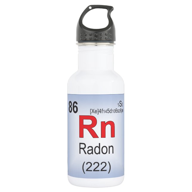 Radon-einzelnes Element des Periodensystems Edelstahlflasche (Vorderseite)