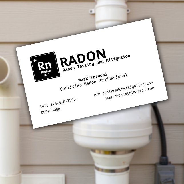 Radon Testing and Mitigation Company Visitenkarte (Von Creator hochgeladen)