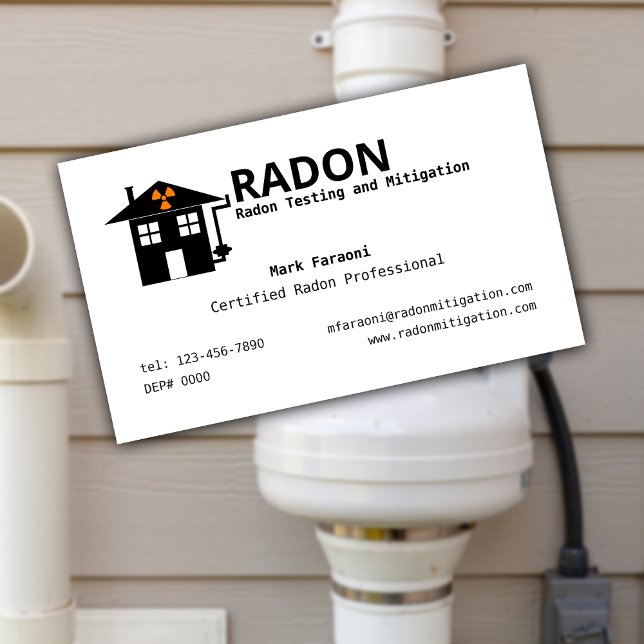 Radon Testing and Mitigation Company Visitenkarte (Von Creator hochgeladen)