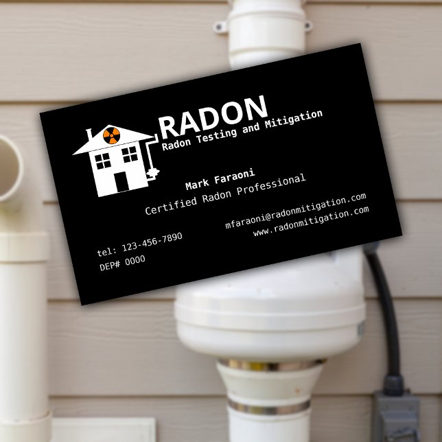 Radon Testing and Mitigation Company Visitenkarte (Von Creator hochgeladen)