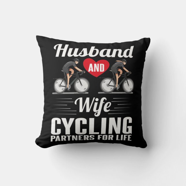 Radpartner Husband Ehefrau Couple Biking Liebe Kissen (Vorderseite)
