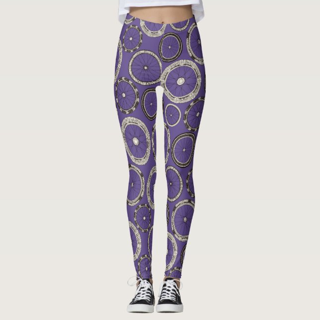 Radrad Violett Leggings (Vorderseite)