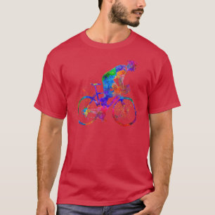 Radrennen in Aquarellfarbe T-Shirt