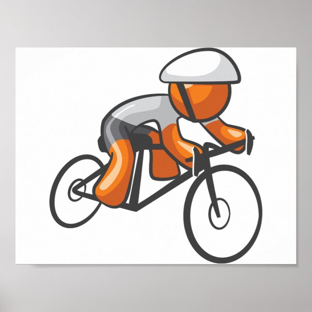 Radrennen Orange Racer Poster (Vorne)