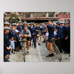 Radrennen Paris Roubaix 1900 Color Redux Poster