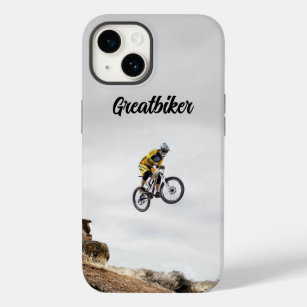 Radsport Mountainbiker auf dem Weg Persönliche Bez Case-Mate iPhone 14 Hülle