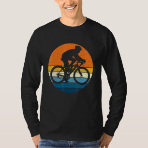 Radsport Retro Vintager Sonnenuntergang Radfahrer T-Shirt