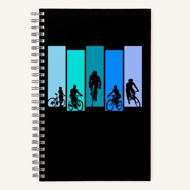 Radsport-Silhouette Notizbuch (Vorderseite)