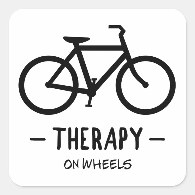 Radtherapie Quadratischer Aufkleber (Vorderseite)
