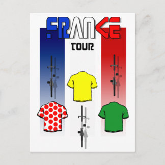 Radtour Frankreich Radfahrer Postkarte