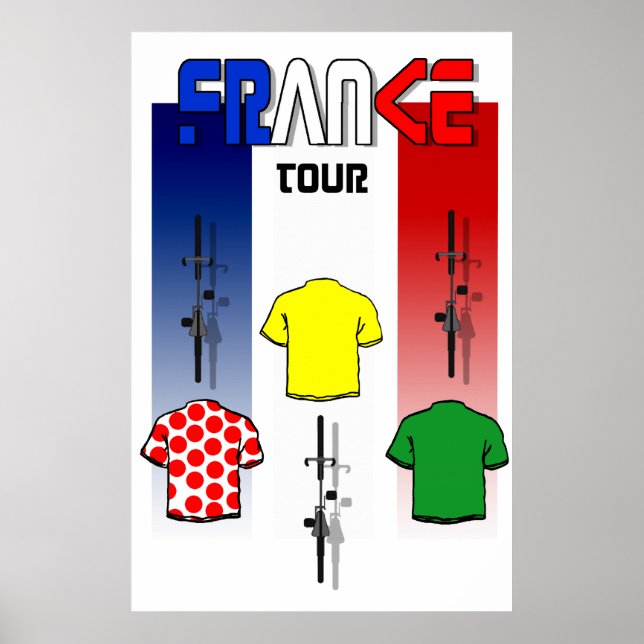 Radtour in Frankreich Radfahrer Sportfanrad Poster (Vorne)