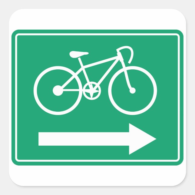 Radweg Arrow Square Sticker (Vorderseite)