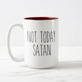RAE DUNN Inspiriert nicht heute Satan-Kaffee-Tasse Zweifarbige Tasse