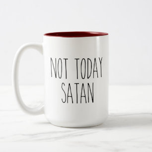 RAE DUNN Inspiriert nicht heute Satan-Kaffee-Tasse Zweifarbige Tasse