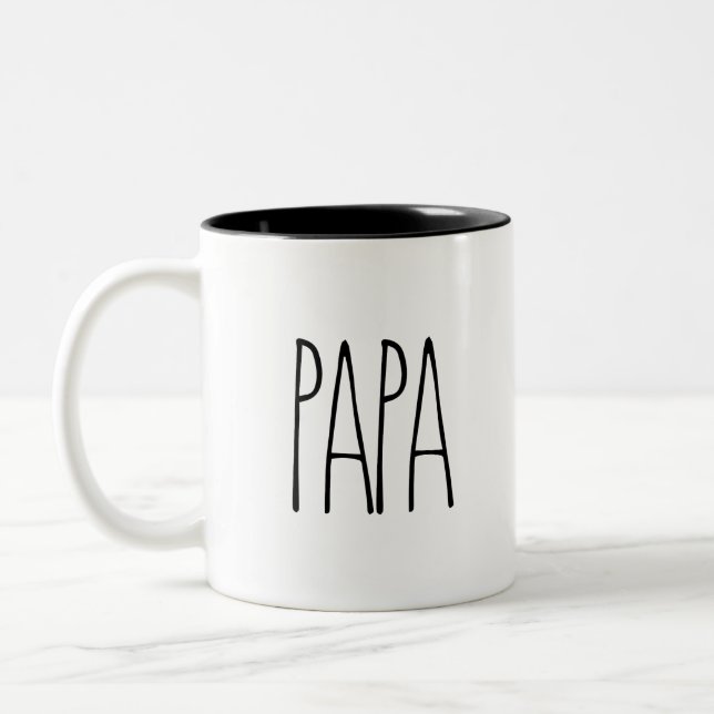 RAE DUNN Inspiriert PAPA-Kaffee-Tasse Zweifarbige Tasse (Links)