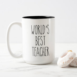 RAE DUNN Inspirierte die weltbeste Teacher Coffee Zweifarbige Tasse