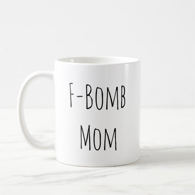 Rae Dunn inspirierte F-Bombe Mama-Kaffee-Tasse Kaffeetasse (Links)