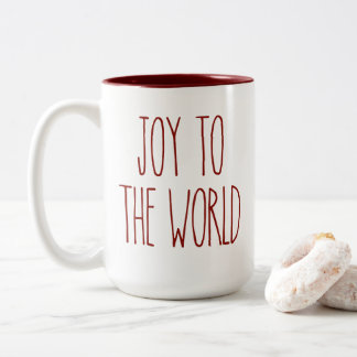 RAE DUNN Inspirierte Freude an der World Coffee Ta Zweifarbige Tasse