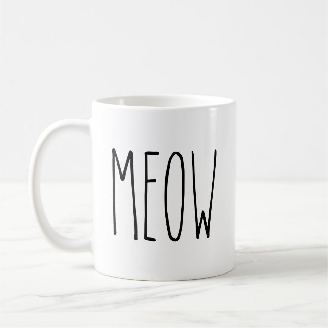 RAE DUNN inspirierte Meow-Tasse Kaffeetasse (Links)
