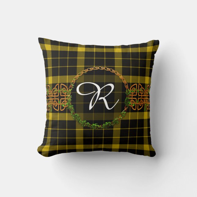 Raeburn Tartan und Monogramm Kissen (Vorderseite)