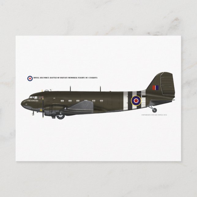 RAF BBMF DC3 Dakota Postkarte (Vorderseite)