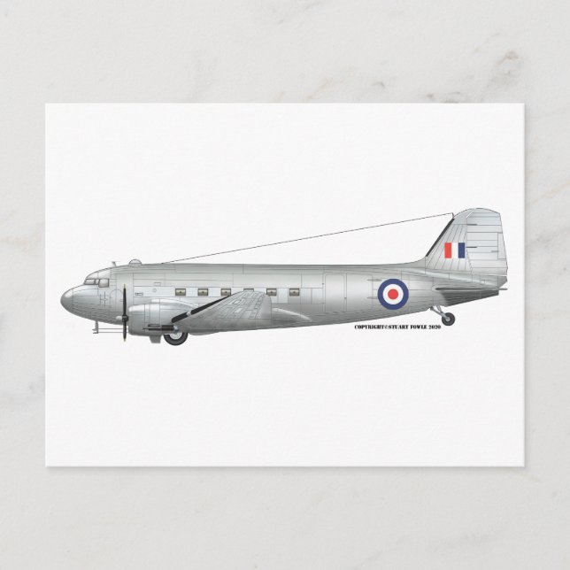 RAF DC3 Dakota während der Berliner Luftbrücke Postkarte (Vorderseite)