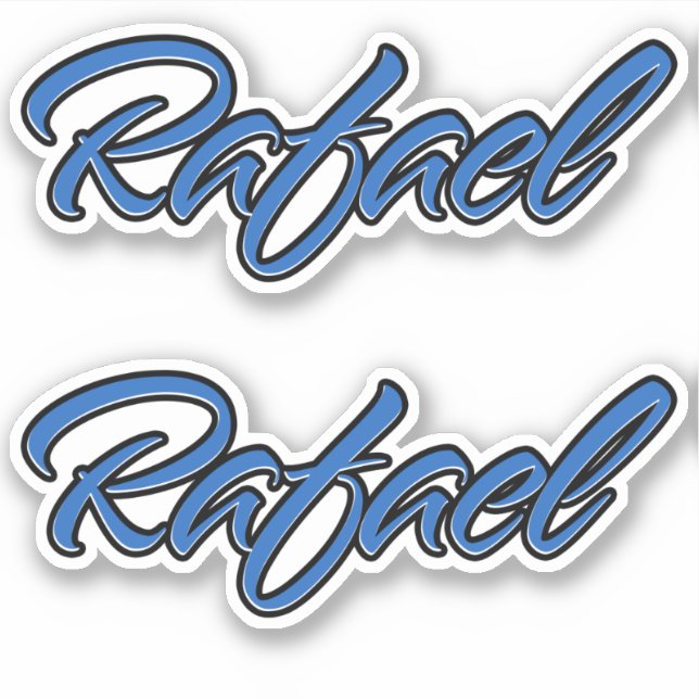 Rafael Name blue Aufkleber Sticker Stickerset (Vorderseite)