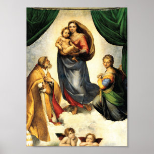 Rafael's Madonna Sixtinische Kapelle c. 1513-14 Poster