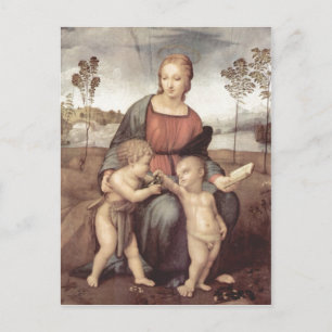 Raffael Madonna mit dem Stieglitz, Szene: Maria mi Postkarte